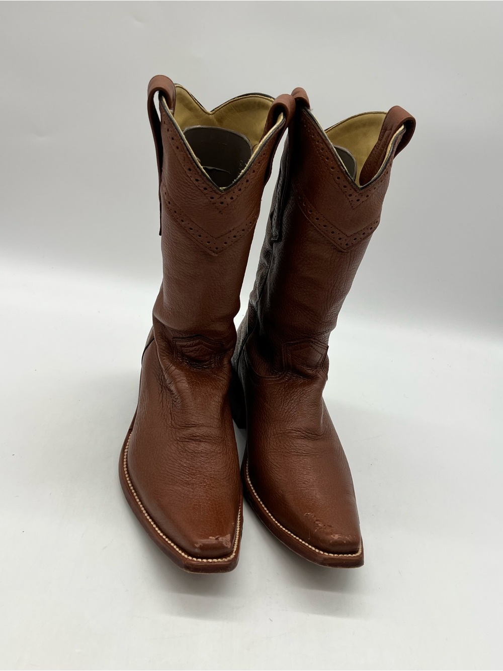 Cuadra Deer Men’s Sz 8.5 Brown Leather handmade Western Cowboy Point Toe Boots
